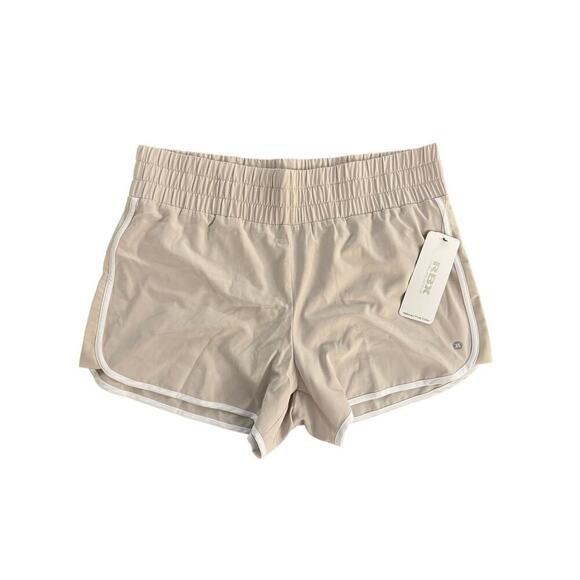 RBX NWT Beige and White Large Shorts w/ Contrast Stripes on Size - Picture 1 of 5